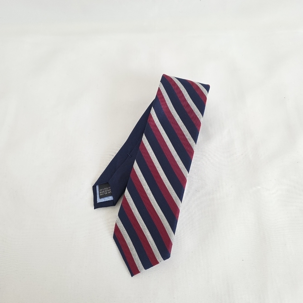 Tommy Hilfiger Silk Striped Red and Blue Men's Tie